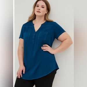 Torrid, Plus Size 3X, Harper Milly Tunic Top, Blue, NWT